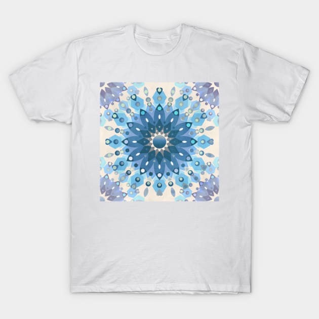 Frozen Mandala Flower T-Shirt by micklyn